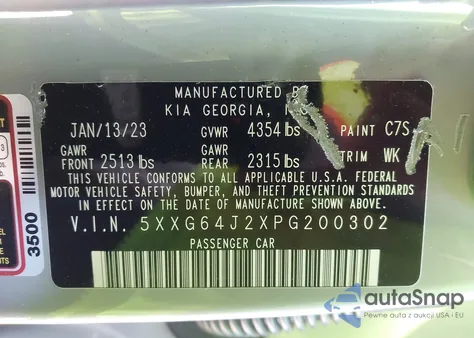 2023 Kia K5 Gt-Line из США, поврежденный, VIN 5XXG64J2XPG200302